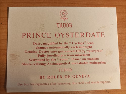 Rolex tudor prince oysterdate - tudor,